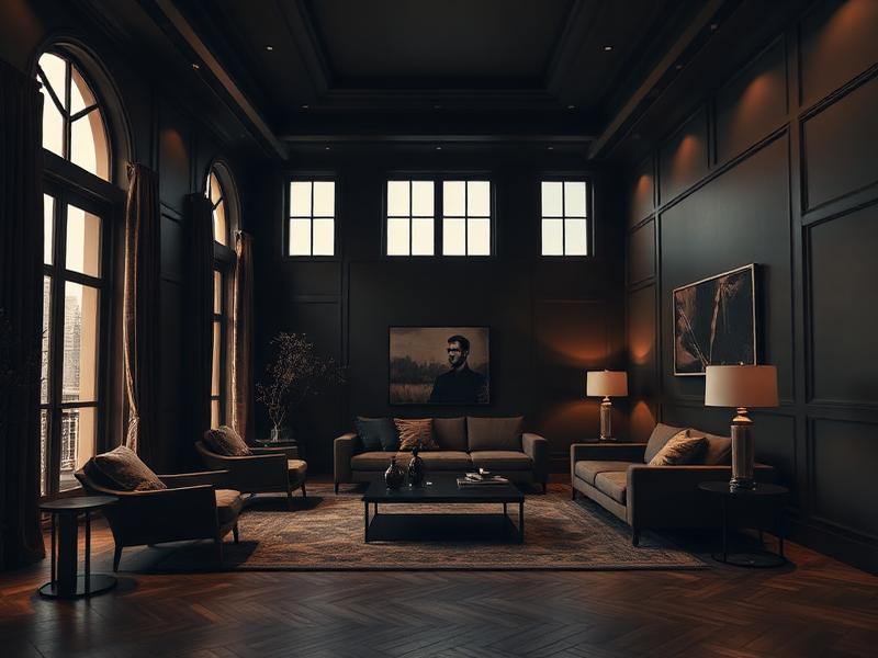 Intérieur contemporain à la géométrie déformée et incohérente