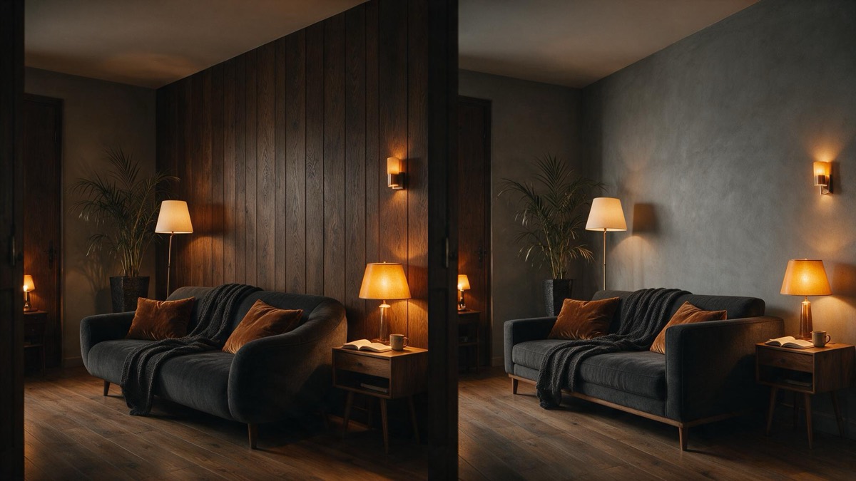 Intérieur contemporain à la géométrie déformée et incohérente